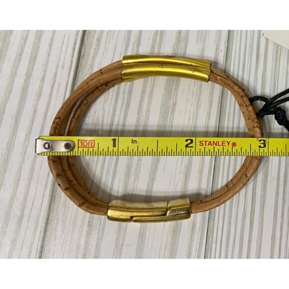 Corx Cork & Gold-Tone Metal Bracelet With Magnetic Clasp Recycled - Picture 6 of 6